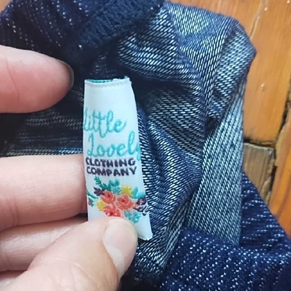 Denim Color Ruffle Pants - Picture 2 of 4